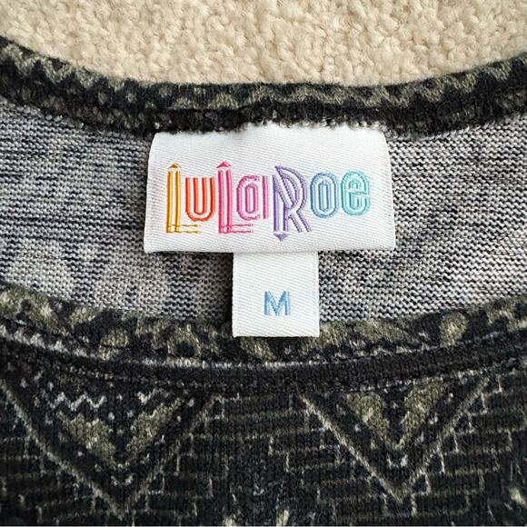 LuLaRoe Asymmetrical Carly Swing Dress in Black and Green Size M - Picture 5 of 5